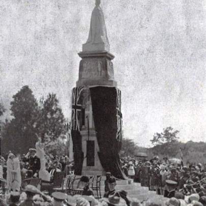 The dedication of the Arawa Soldiers’ War Memorial in the Government Gardens at Rotorua by H.R.H. Prince Albert, Duke of York, 28 February, 1928.